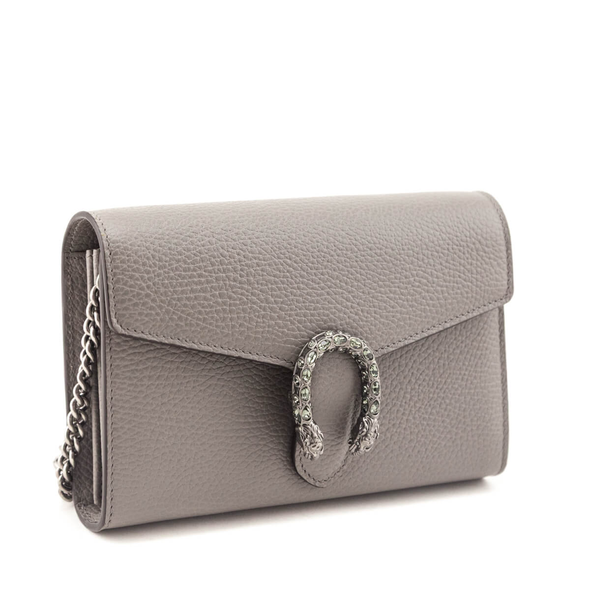 Gucci Grey Dollar Calfskin Mini Dionysus Chain Wallet