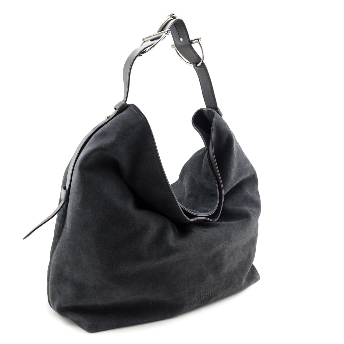 Gucci Grey Suede Beatrix Horsebit Large Tote Bag