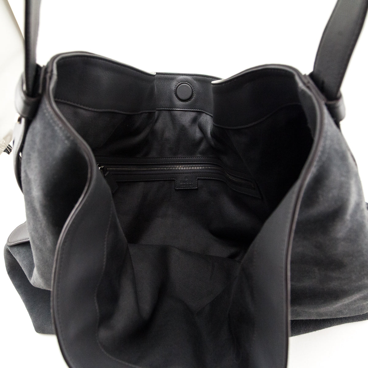 Gucci Grey Suede Beatrix Horsebit Large Tote Bag