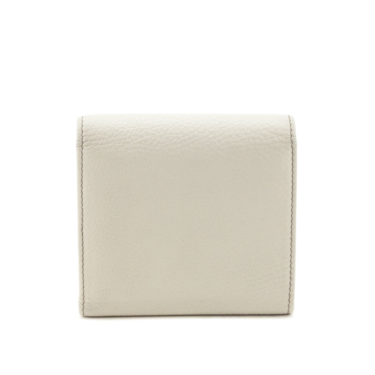 Gucci Ivory Pebbled Caflskin Soho Tri-fold Wallet