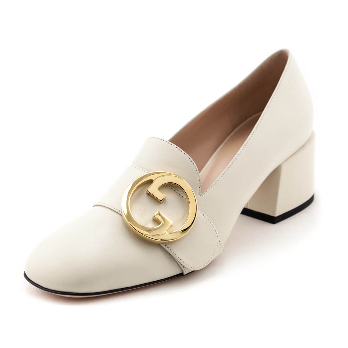 Gucci Mystic White Blondie GG Mid-Heel Pumps Size US 8 | EU 38 - Love that Bag etc - Preowned Authentic Designer Handbags & Preloved Fashions