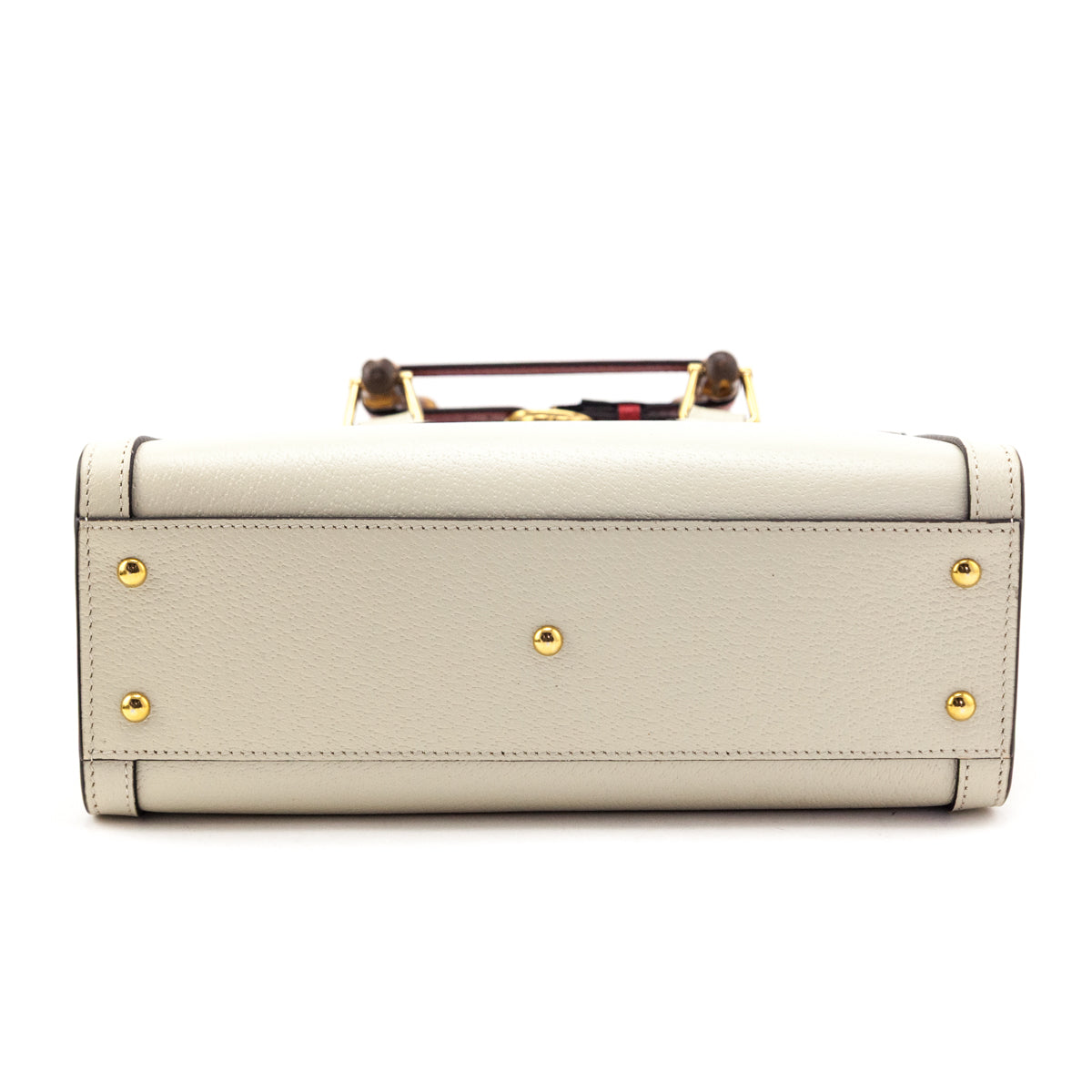 Gucci Mystic White Textured Dollar Calfskin Web Medium Diana Tote Bag - Love that Bag etc - Preowned Authentic Designer Handbags & Preloved Fashions