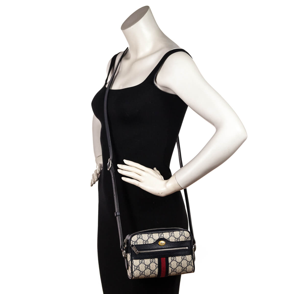 Gucci Navy GG Supreme Mini Ophidia GG Crossbody - Love that Bag etc - Preowned Authentic Designer Handbags & Preloved Fashions