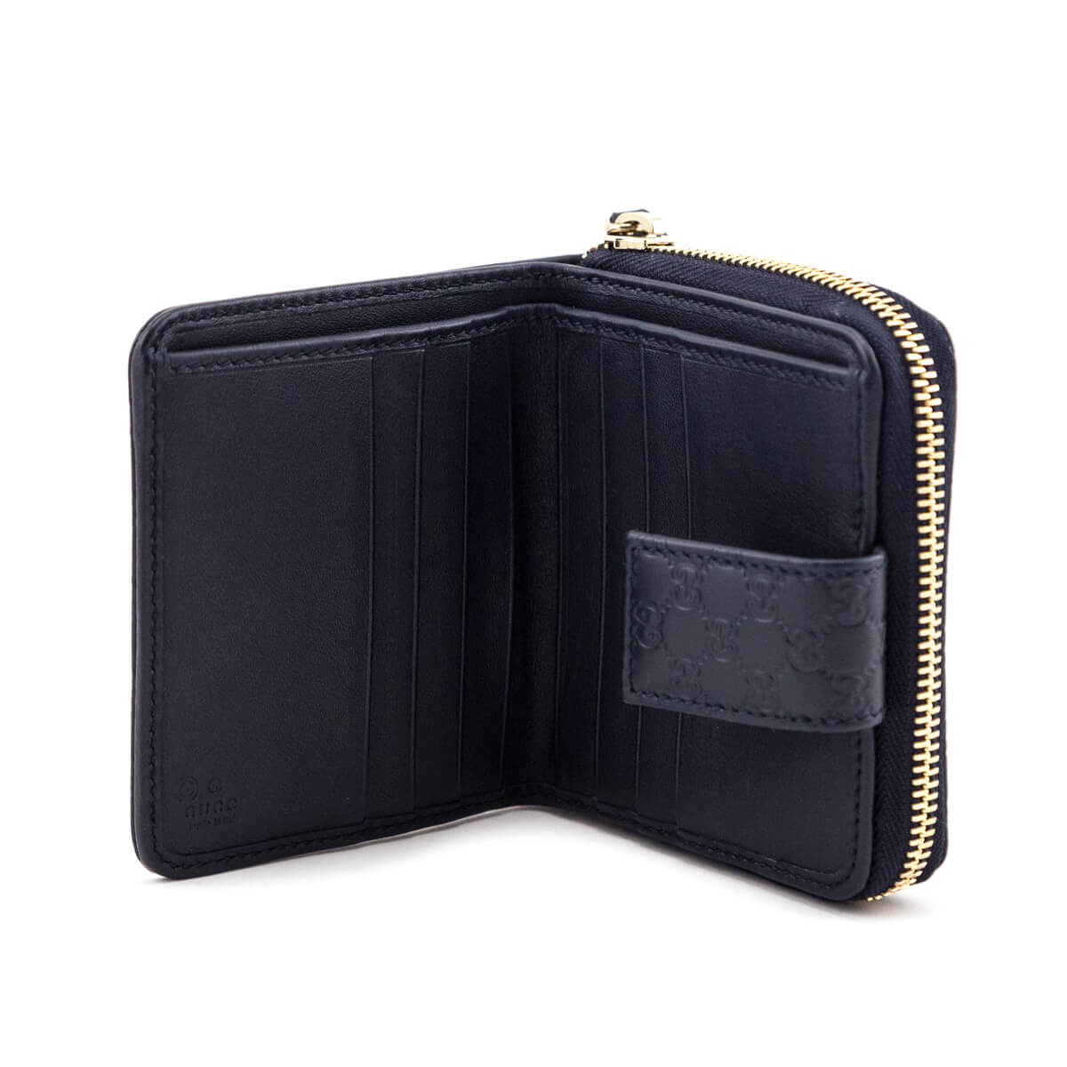 Gucci Navy Microguccissima Compact Wallet - Love that Bag etc - Preowned Authentic Designer Handbags & Preloved Fashions