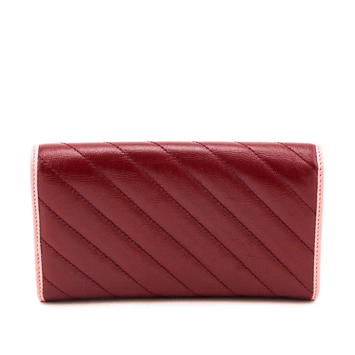 Gucci New Cherry & Wild Rose Matelasse Diagonal Torchon GG Marmont Continental Wallet