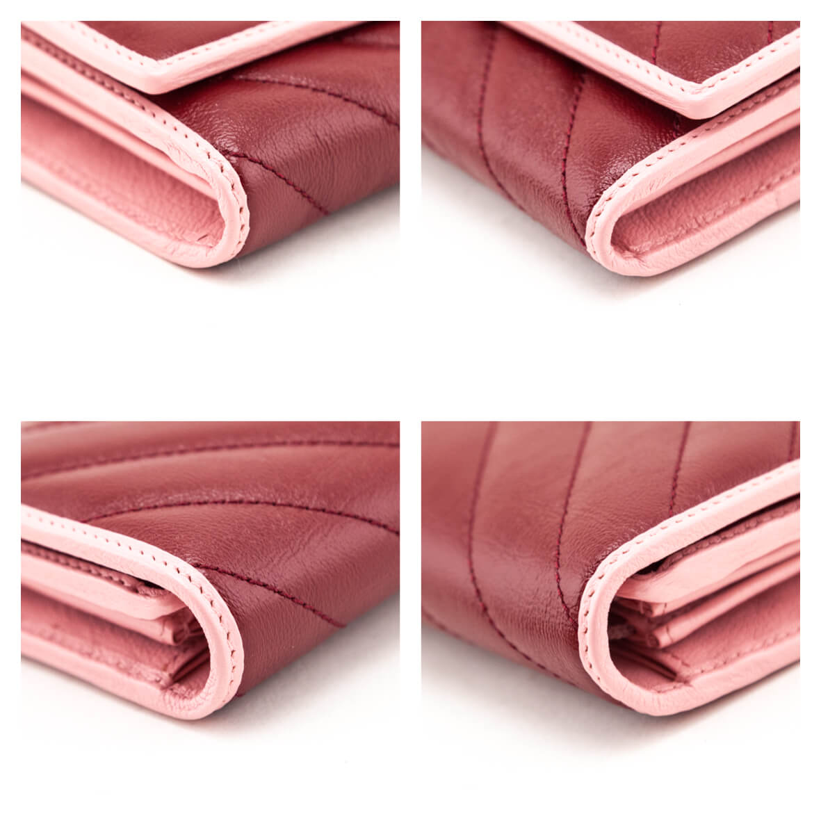 Gucci New Cherry & Wild Rose Matelasse Diagonal Torchon GG Marmont Continental Wallet