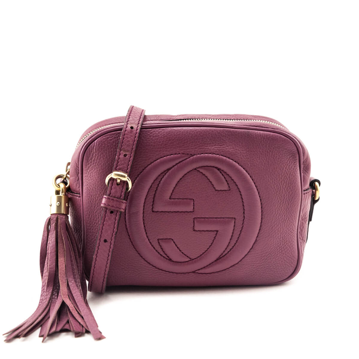 Gucci Peonia Pebbled Calfskin Soho Disco Crossbody - Love that Bag etc - Preowned Authentic Designer Handbags & Preloved Fashions
