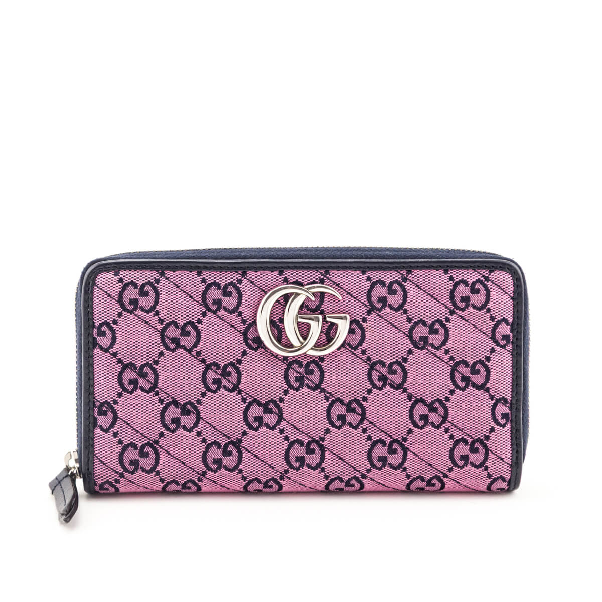 Gucci Pink Monogram Matelasse Diagonal Zip Around Wallet - Love that Bag etc - Preowned Authentic Designer Handbags & Preloved Fashions