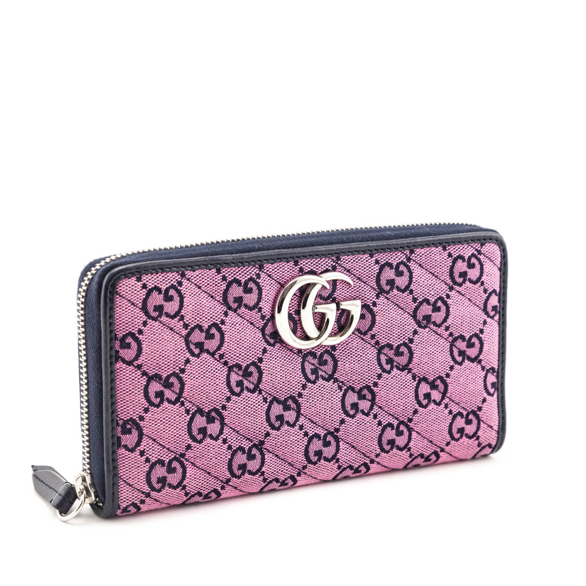 Gucci Pink Monogram Matelasse Diagonal Zip Around Wallet - Love that Bag etc - Preowned Authentic Designer Handbags & Preloved Fashions