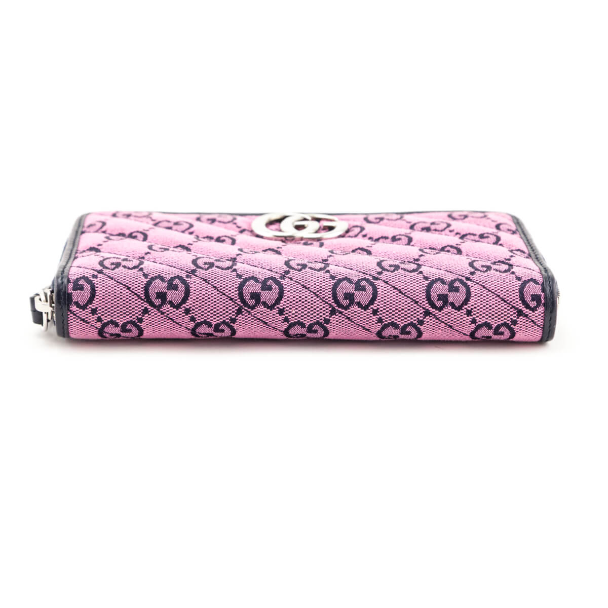 Gucci Pink Monogram Matelasse Diagonal Zip Around Wallet - Love that Bag etc - Preowned Authentic Designer Handbags & Preloved Fashions