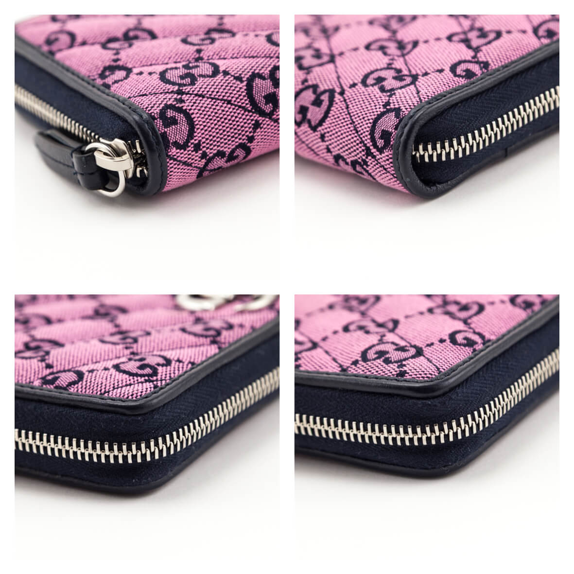 Gucci Pink Monogram Matelasse Diagonal Zip Around Wallet - Love that Bag etc - Preowned Authentic Designer Handbags & Preloved Fashions