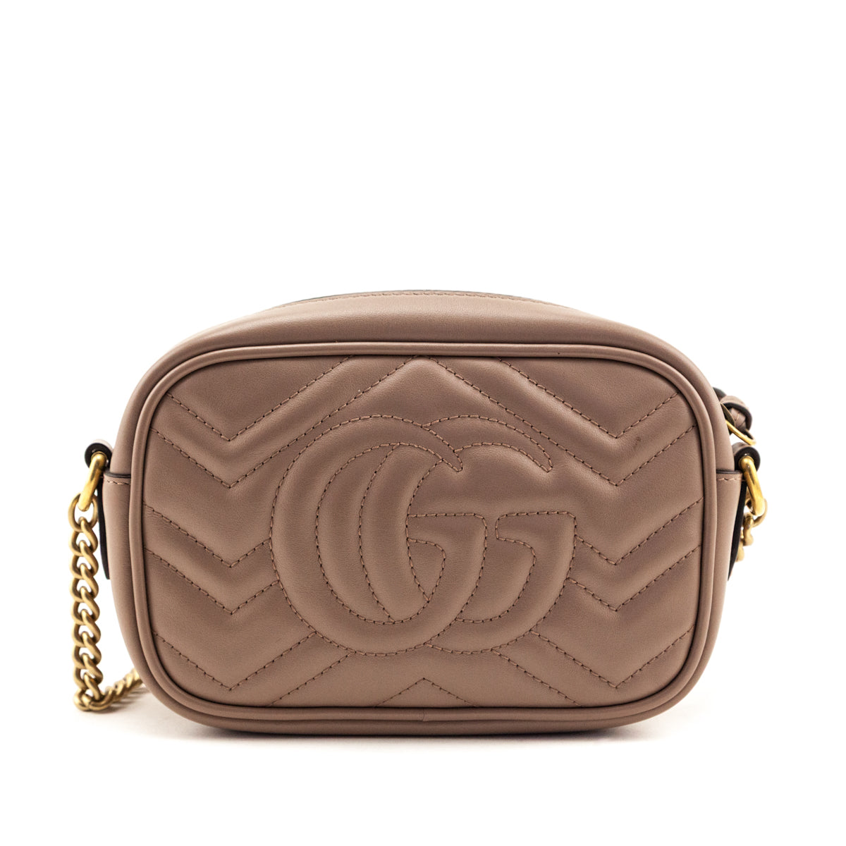 Gucci Porcelain Rose Calfskin Matelasse Mini GG Marmont Crossbody - Love that Bag etc - Preowned Authentic Designer Handbags & Preloved Fashions