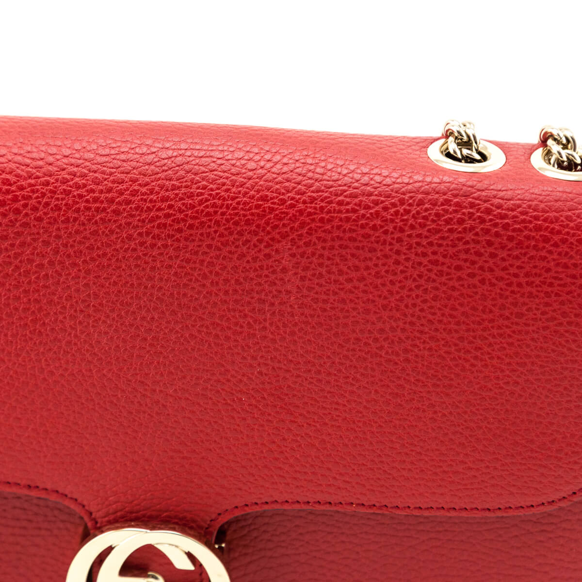 Gucci Red Dollar Calfskin Interlocking G Shoulder Bag