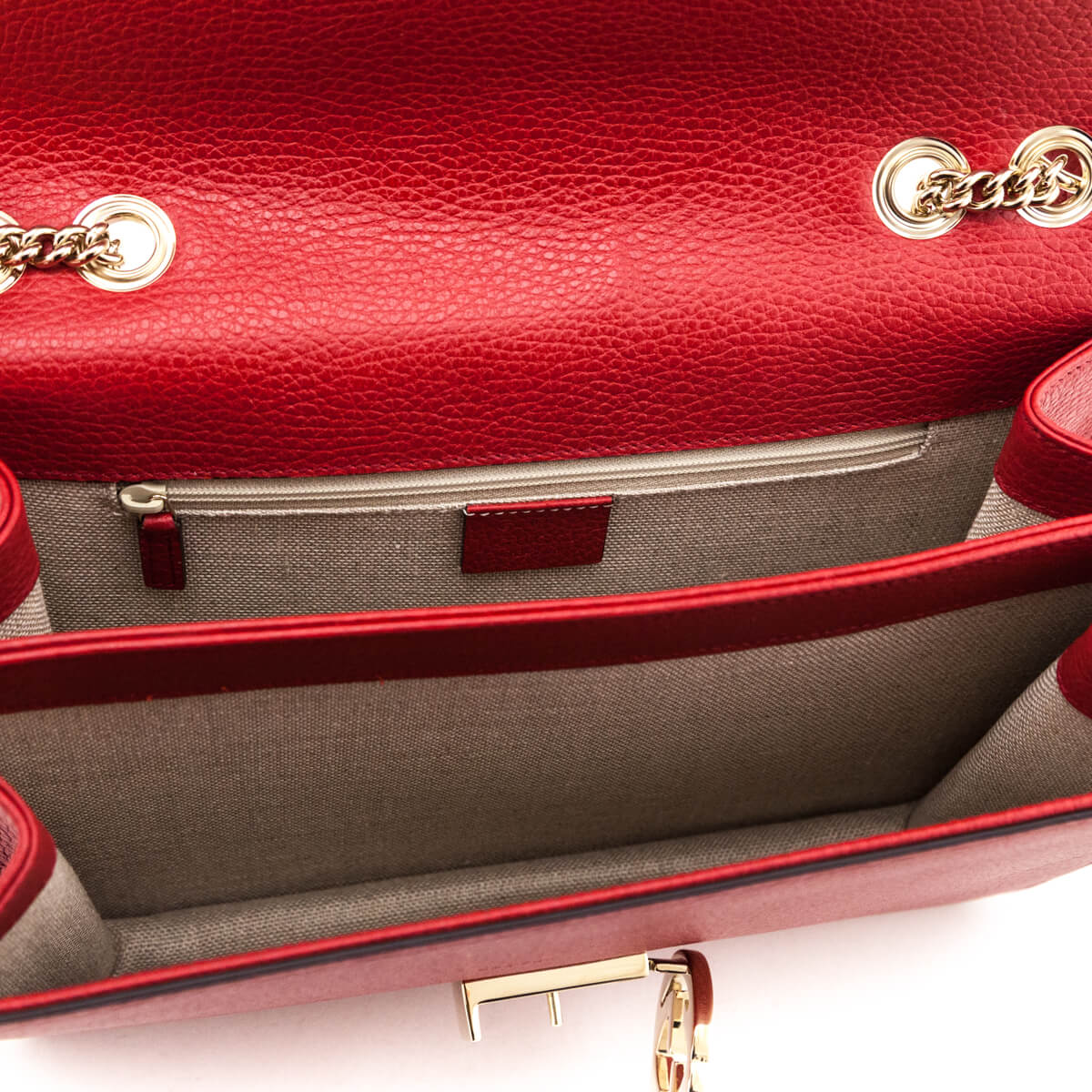 Gucci Red Dollar Calfskin Interlocking G Shoulder Bag