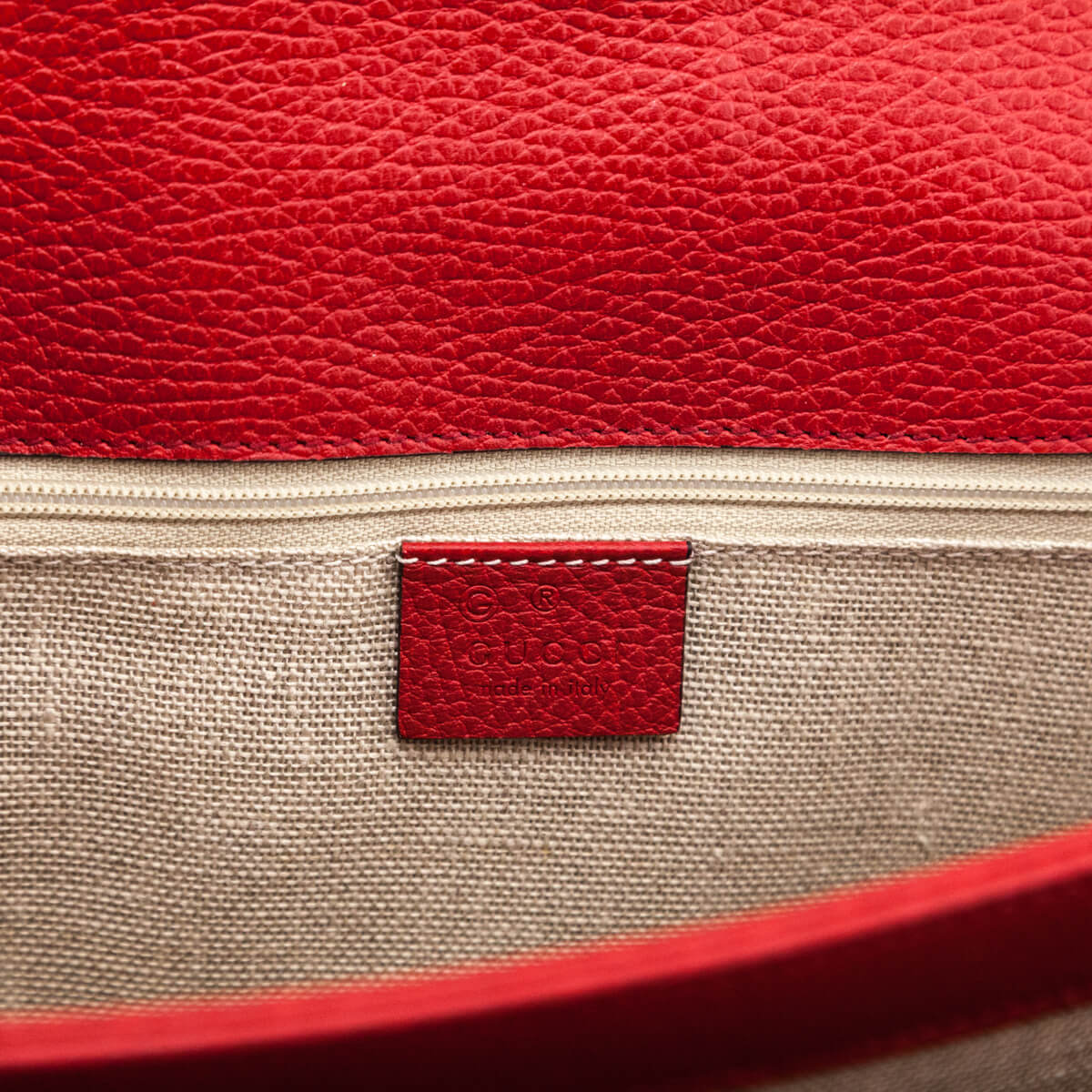 Gucci Red Dollar Calfskin Interlocking G Shoulder Bag