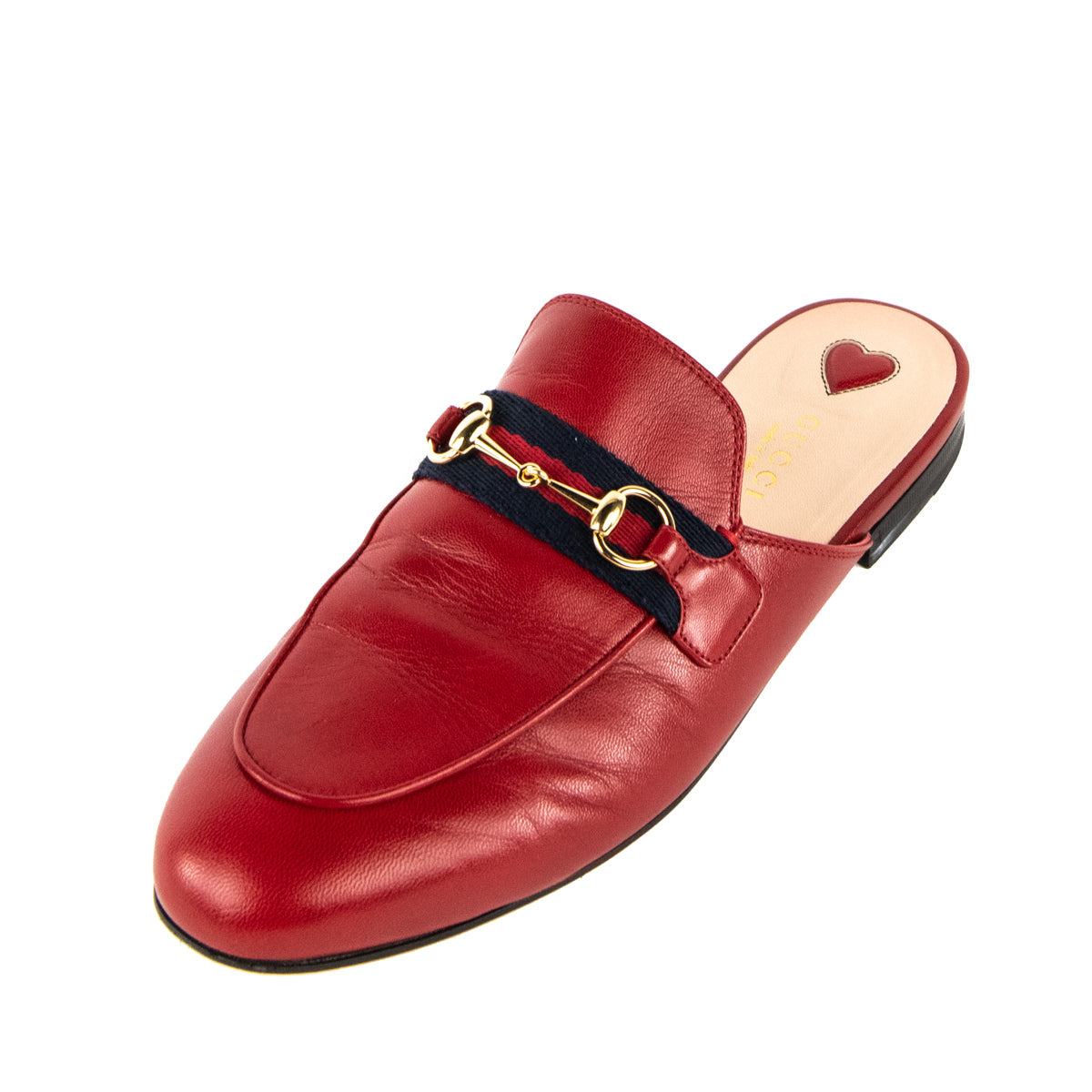 Gucci Red Leather Web Princetown Mules Size US 9 | EU 39 - Love that Bag etc - Preowned Authentic Designer Handbags & Preloved Fashions