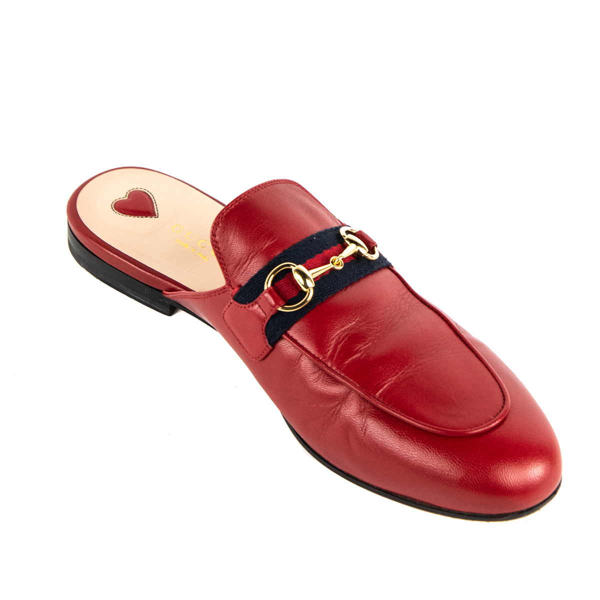 Gucci Red Leather Web Princetown Mules Size US 9 | EU 39 - Love that Bag etc - Preowned Authentic Designer Handbags & Preloved Fashions