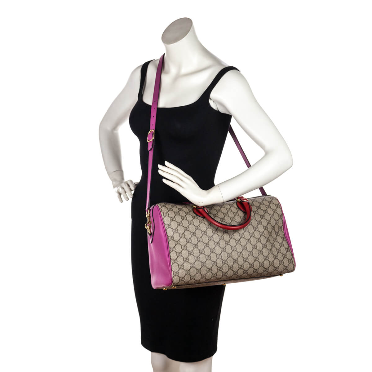 Gucci Red & Pink Supreme Boston Bag - Love that Bag etc - Preowned Authentic Designer Handbags & Preloved Fashions