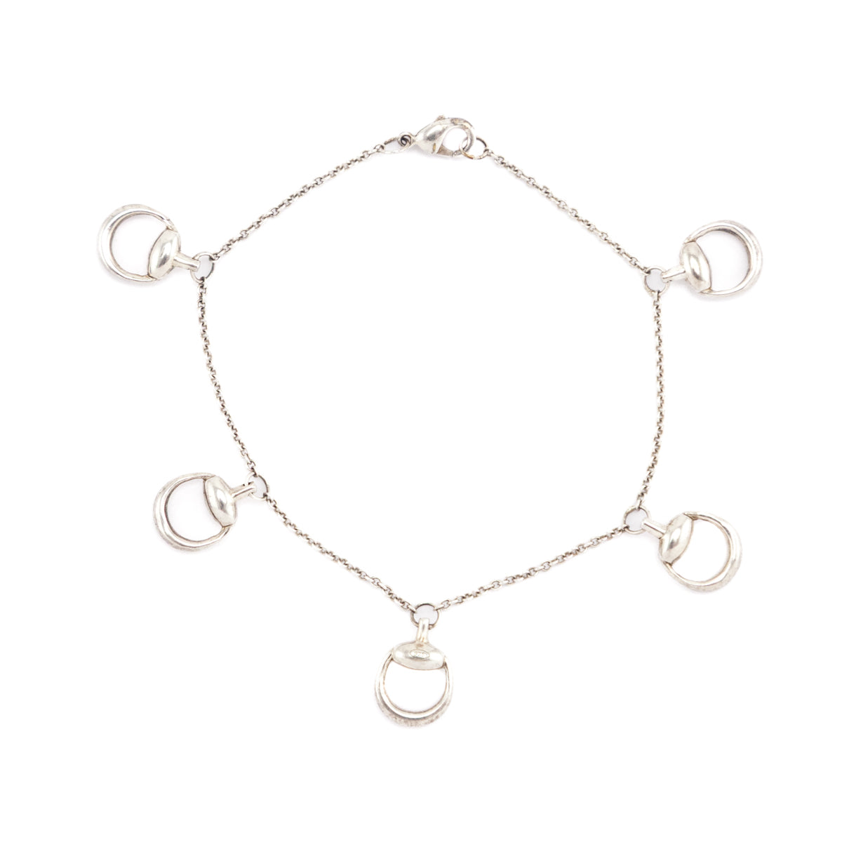 Gucci Sterling Silver Horsebit Charm Bracelet