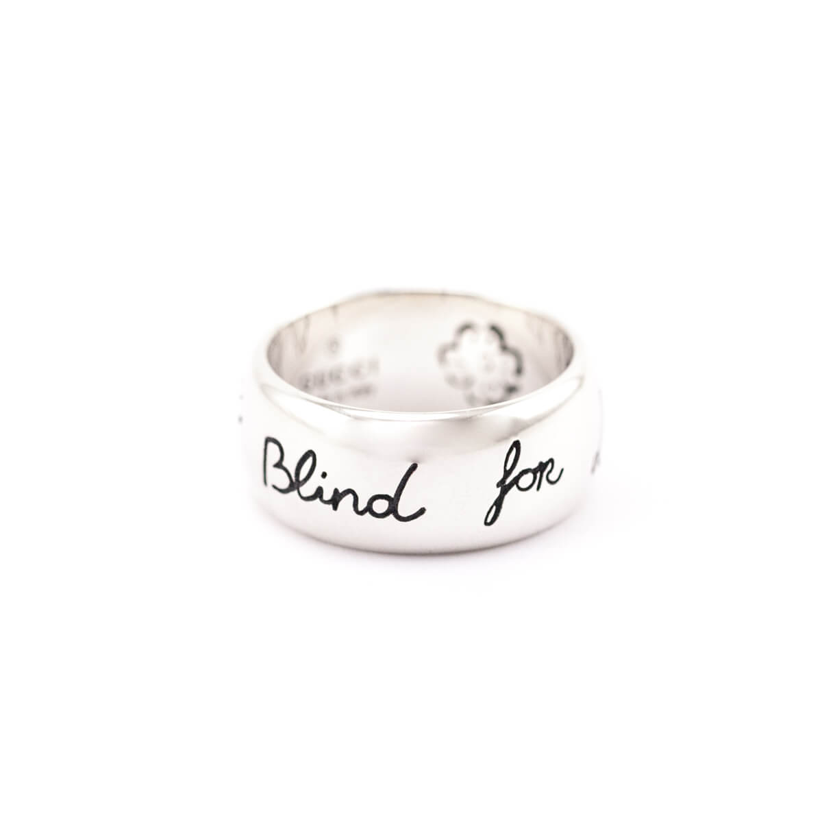 Gucci Sterling Silver Wide Blind for Love Band Ring