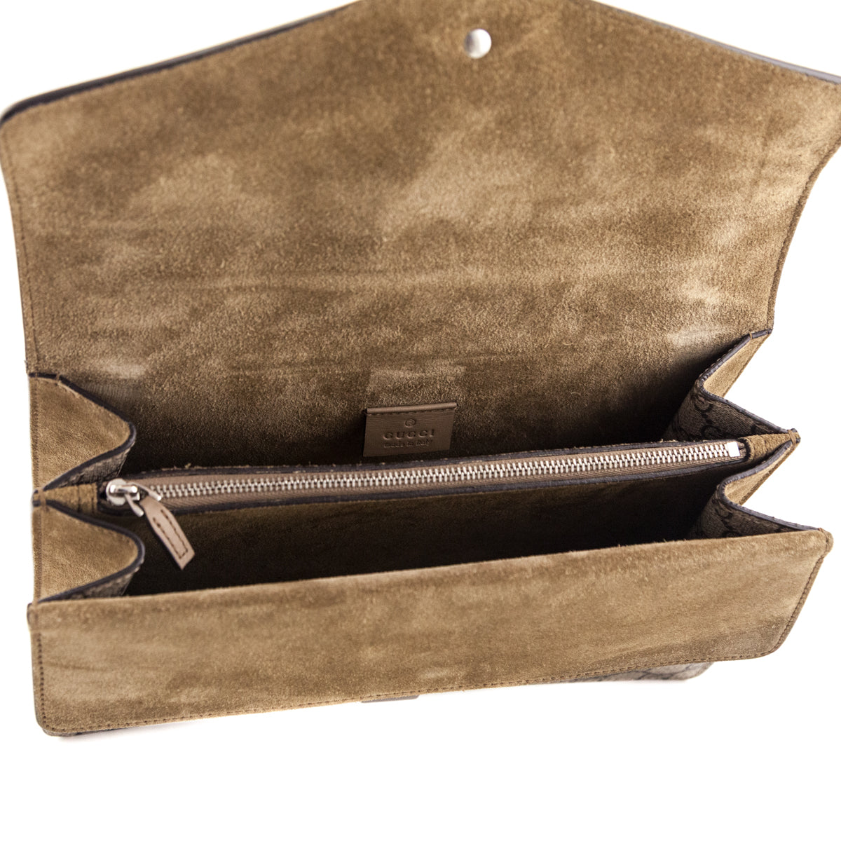 Gucci Taupe GG Supreme Monogram Small Dionysus Shoulder Bag