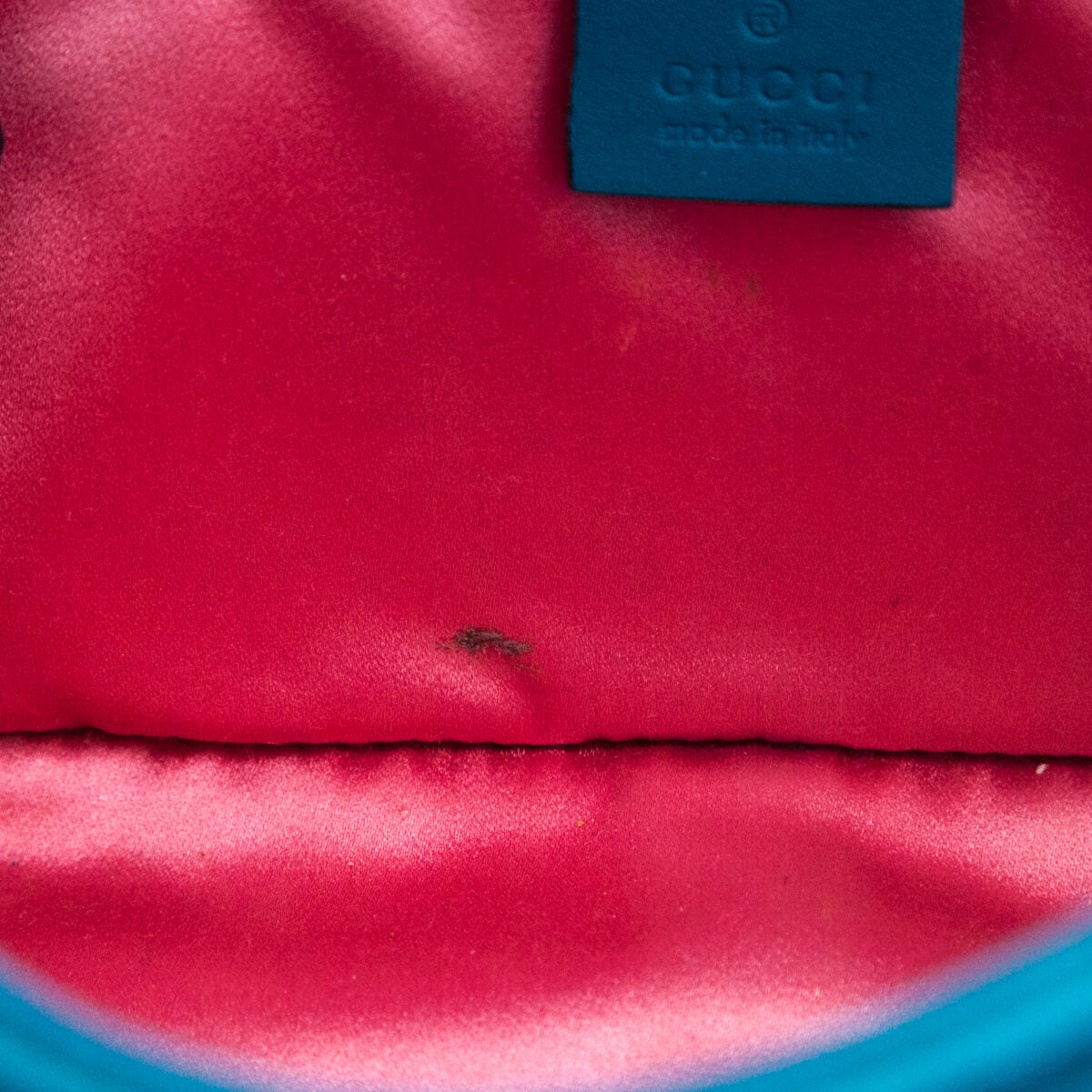 Gucci Teal Velvet Matelasse Small GG Marmont Shoulder Bag