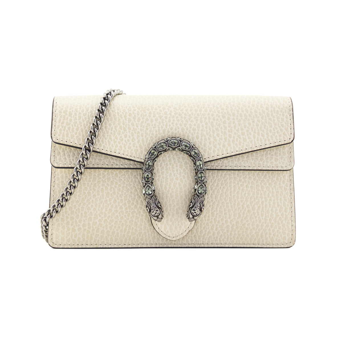 Gucci White Leather Super Mini Dionysus