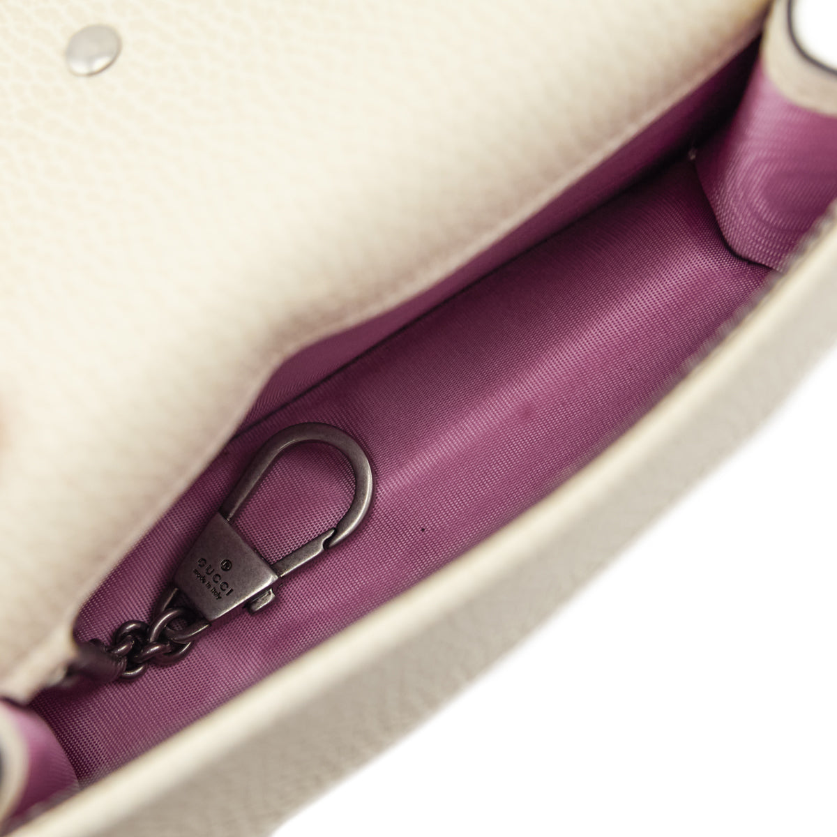 Gucci White Leather Super Mini Dionysus