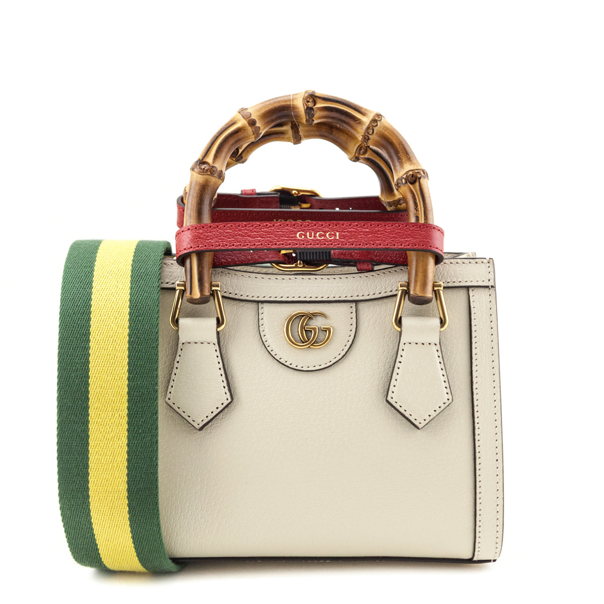 Gucci White Wonka Grain Calfskin Mini Diana Tote Bag - Love that Bag etc - Preowned Authentic Designer Handbags & Preloved Fashions