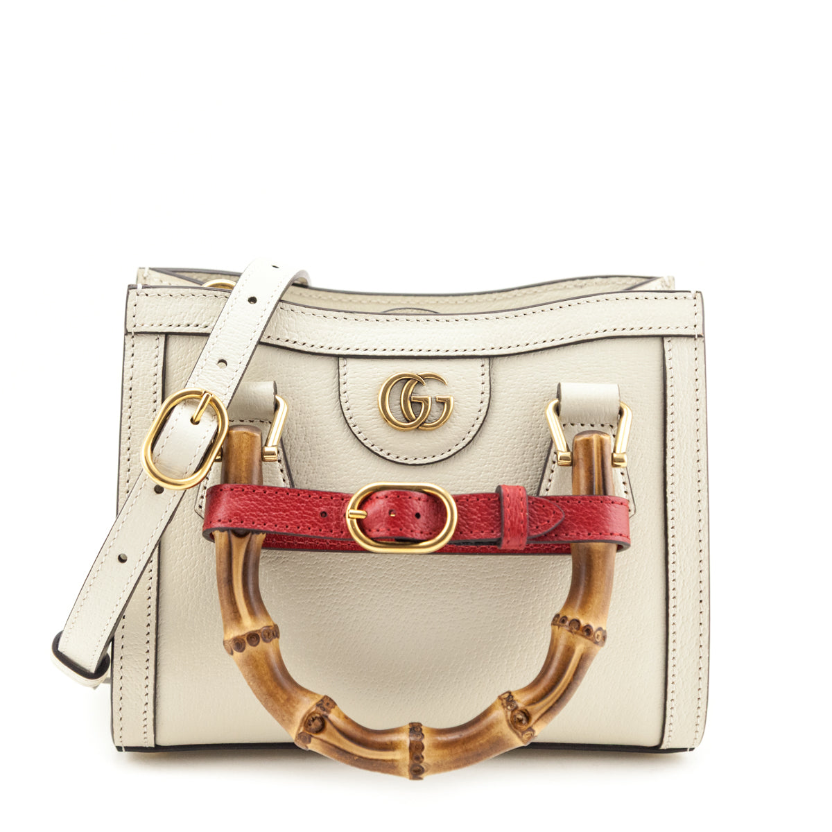 Gucci White Wonka Grain Calfskin Mini Diana Tote Bag - Love that Bag etc - Preowned Authentic Designer Handbags & Preloved Fashions