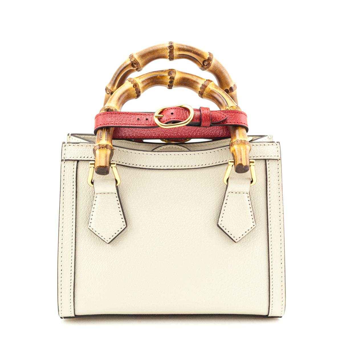 Gucci White Wonka Grain Calfskin Mini Diana Tote Bag - Love that Bag etc - Preowned Authentic Designer Handbags & Preloved Fashions