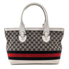 Gucci White & Navy Monogram Web Tote - Love that Bag etc - Preowned Authentic Designer Handbags & Preloved Fashions