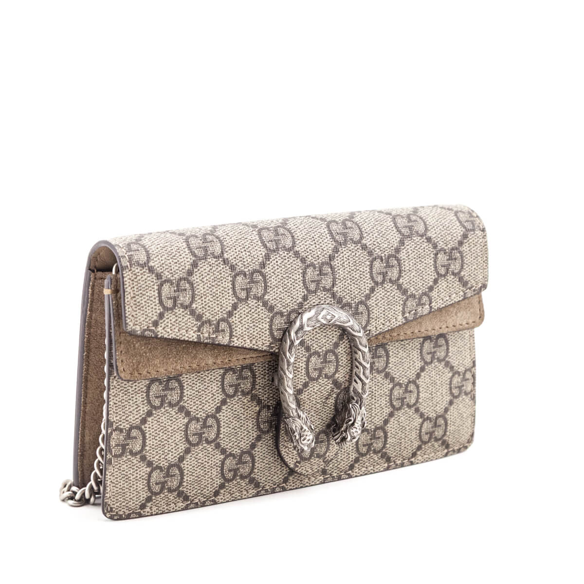 Gucci Taupe GG Supreme Monogram Super Mini Dionysus Shoulder Bag - Love that Bag etc - Preowned Authentic Designer Handbags & Preloved Fashions