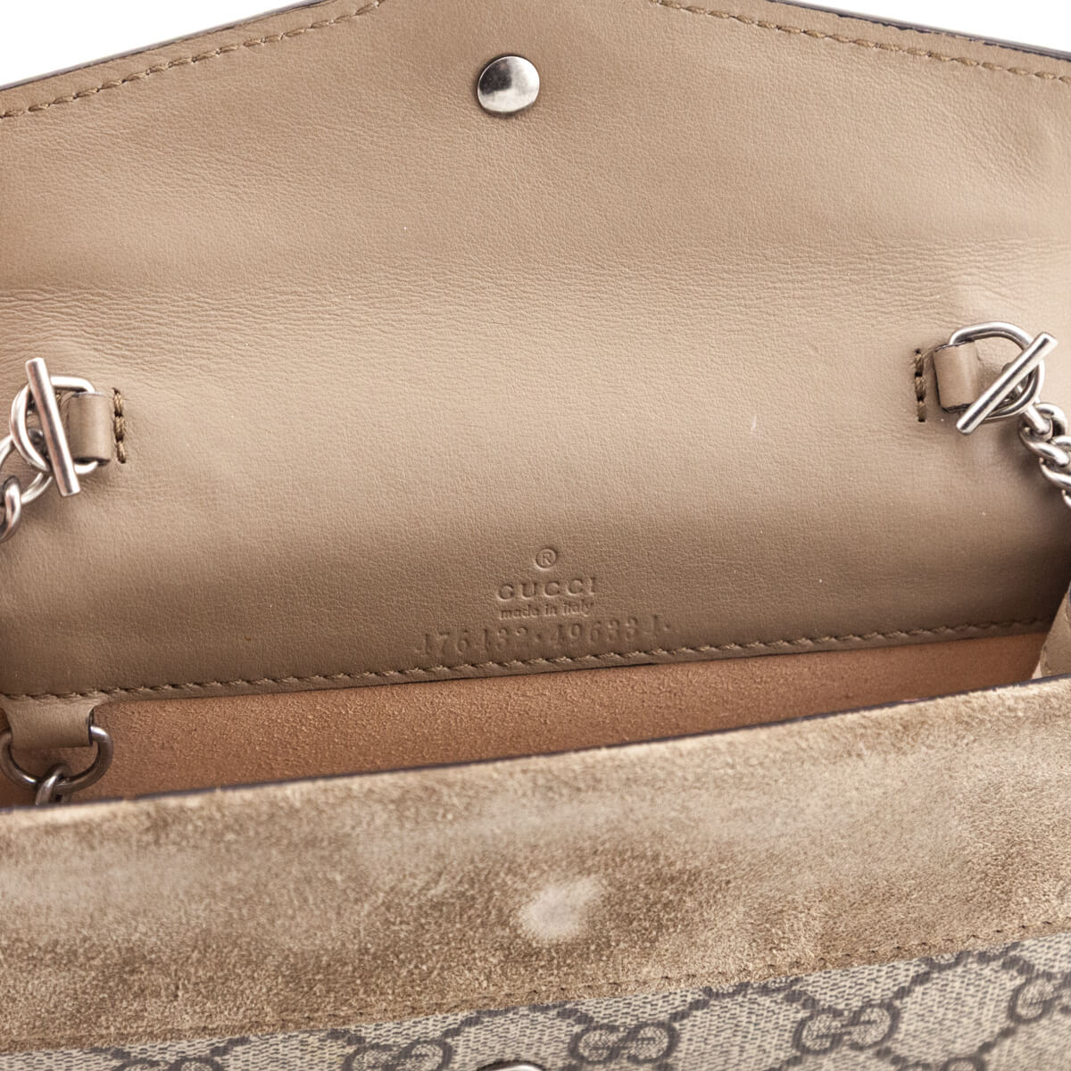 Gucci Taupe GG Supreme Monogram Super Mini Dionysus Shoulder Bag - Love that Bag etc - Preowned Authentic Designer Handbags & Preloved Fashions