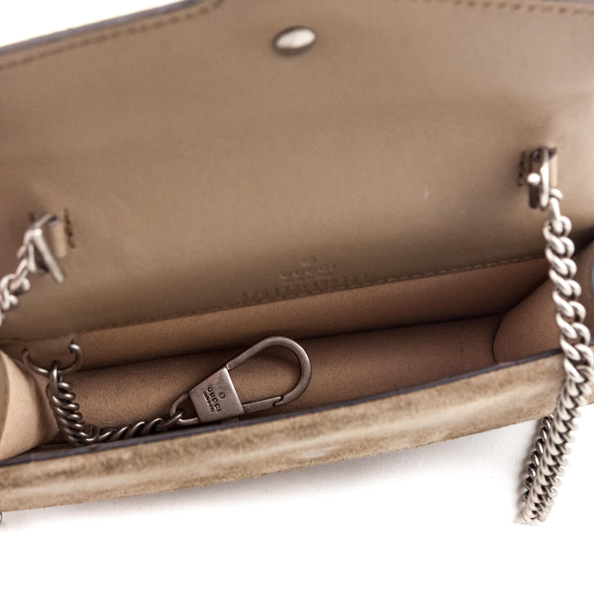 Gucci Taupe GG Supreme Monogram Super Mini Dionysus Shoulder Bag - Love that Bag etc - Preowned Authentic Designer Handbags & Preloved Fashions