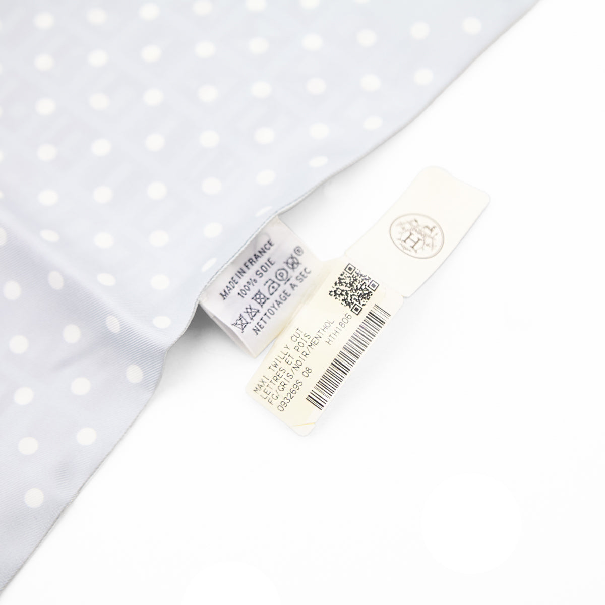 Herme Green Black & White Lettres Et Pois Silk Maxi Twilly