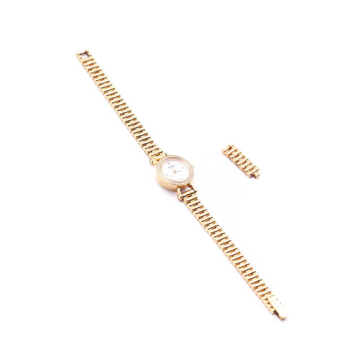Hermes 18K Rose Gold Diamonds Mini Faubourg Watch - Love that Bag etc - Preowned Authentic Designer Handbags & Preloved Fashions