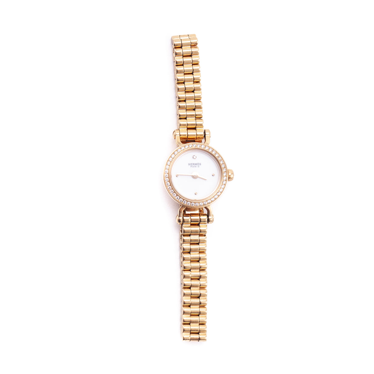 Hermes 18K Rose Gold Diamonds Mini Faubourg Watch - Love that Bag etc - Preowned Authentic Designer Handbags & Preloved Fashions