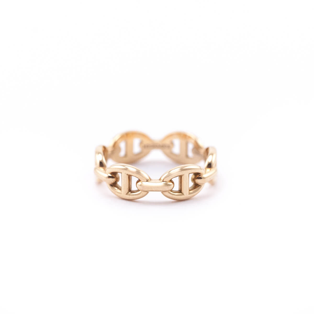 Hermes 18K Rose Gold PM Chaine d'Ancre Enchainee Ring - Love that Bag etc - Preowned Authentic Designer Handbags & Preloved Fashions