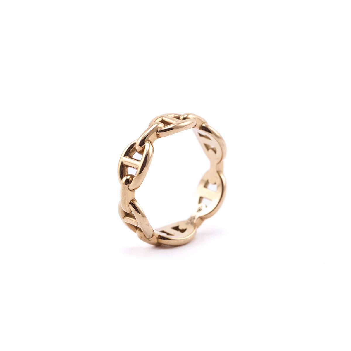 Hermes 18K Rose Gold PM Chaine d'Ancre Enchainee Ring - Love that Bag etc - Preowned Authentic Designer Handbags & Preloved Fashions
