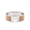 Hermes Beige Enamel Palladium Wide Clic Clac H Bracelet - Love that Bag etc - Preowned Authentic Designer Handbags & Preloved Fashions