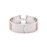 Hermes Beige Enamel Palladium Wide Clic Clac H Bracelet - Love that Bag etc - Preowned Authentic Designer Handbags & Preloved Fashions