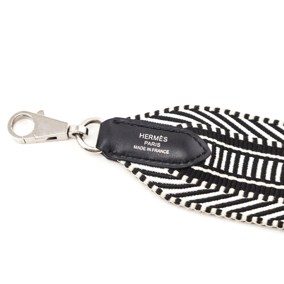 Hermes Black Ecru Sangle Cavale Bag Strap 50mm