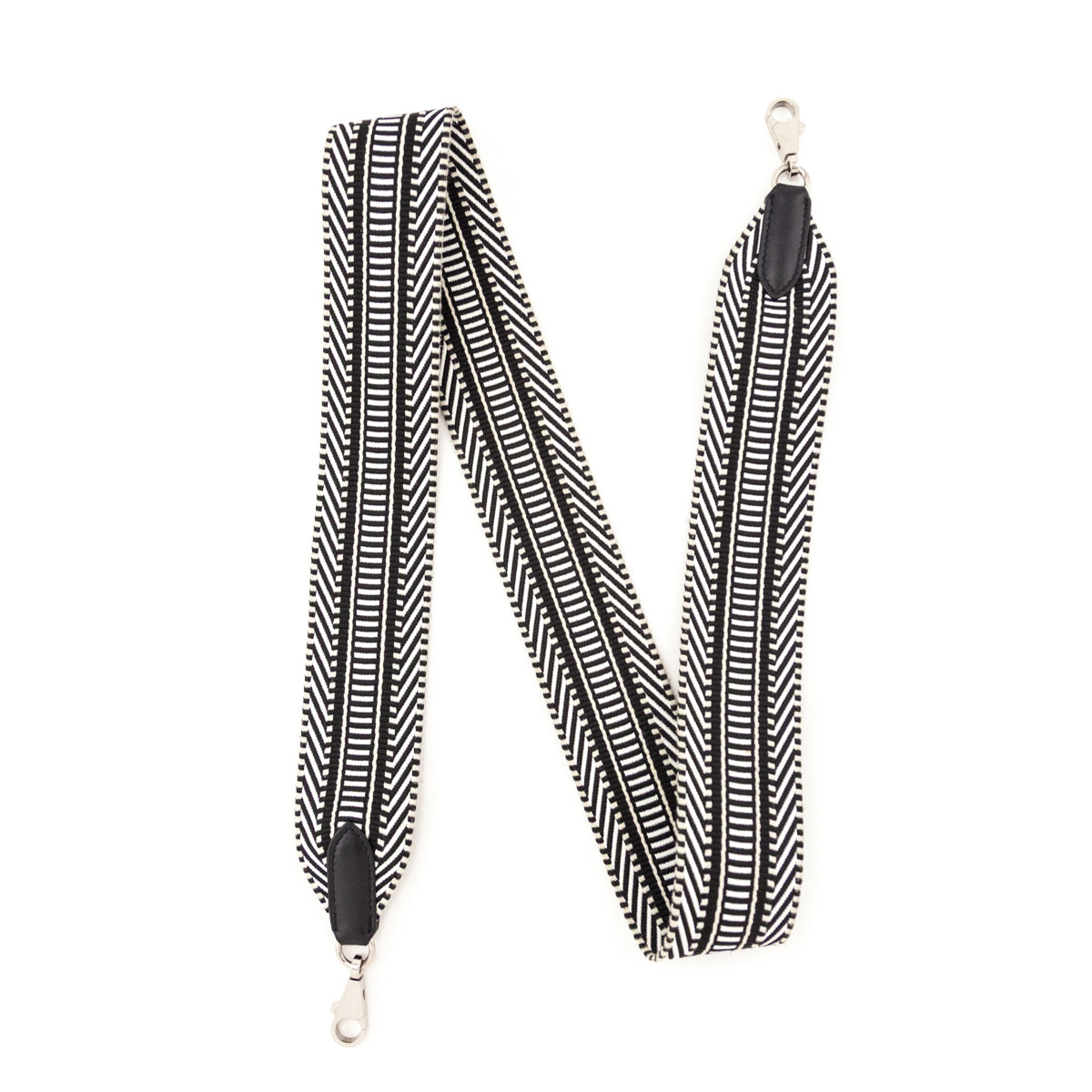 Hermes Black Ecru Sangle Cavale Bag Strap 50mm