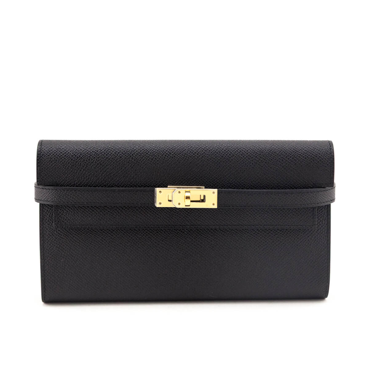 Hermes Black Epsom Kelly Longue Wallet - Love that Bag etc - Preowned Authentic Designer Handbags & Preloved Fashions