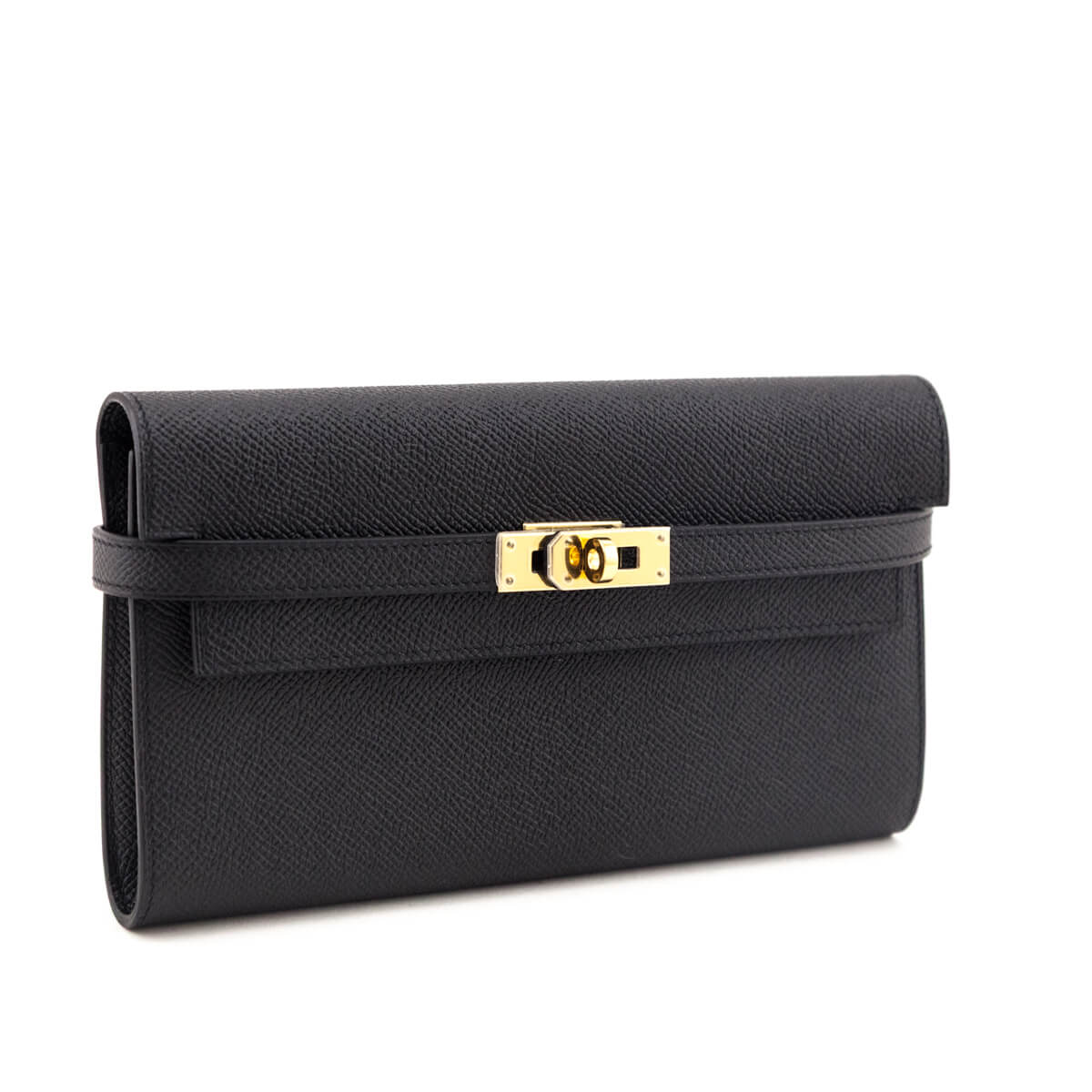 Hermes Black Epsom Kelly Longue Wallet - Love that Bag etc - Preowned Authentic Designer Handbags & Preloved Fashions