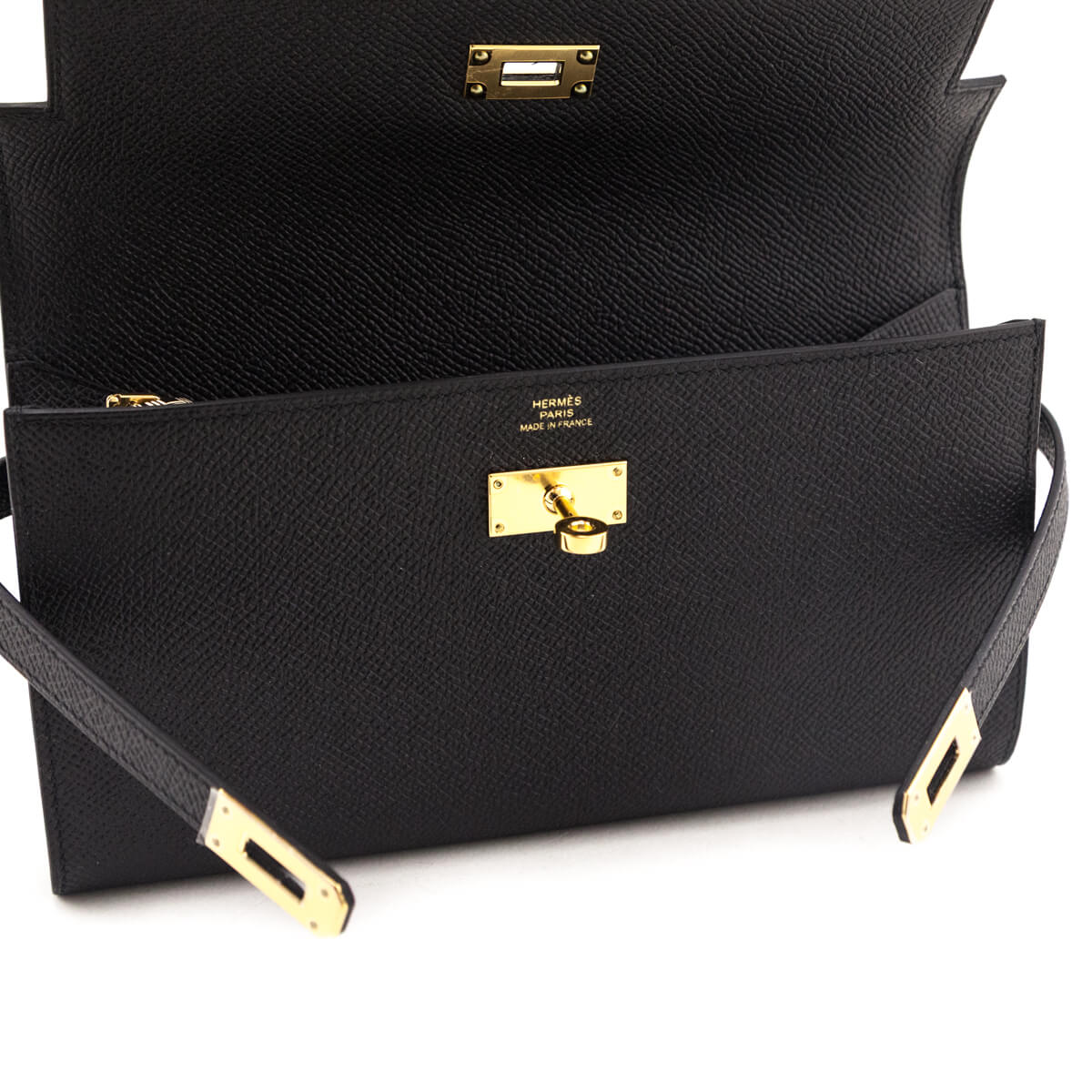 Hermes Black Epsom Kelly Longue Wallet - Love that Bag etc - Preowned Authentic Designer Handbags & Preloved Fashions