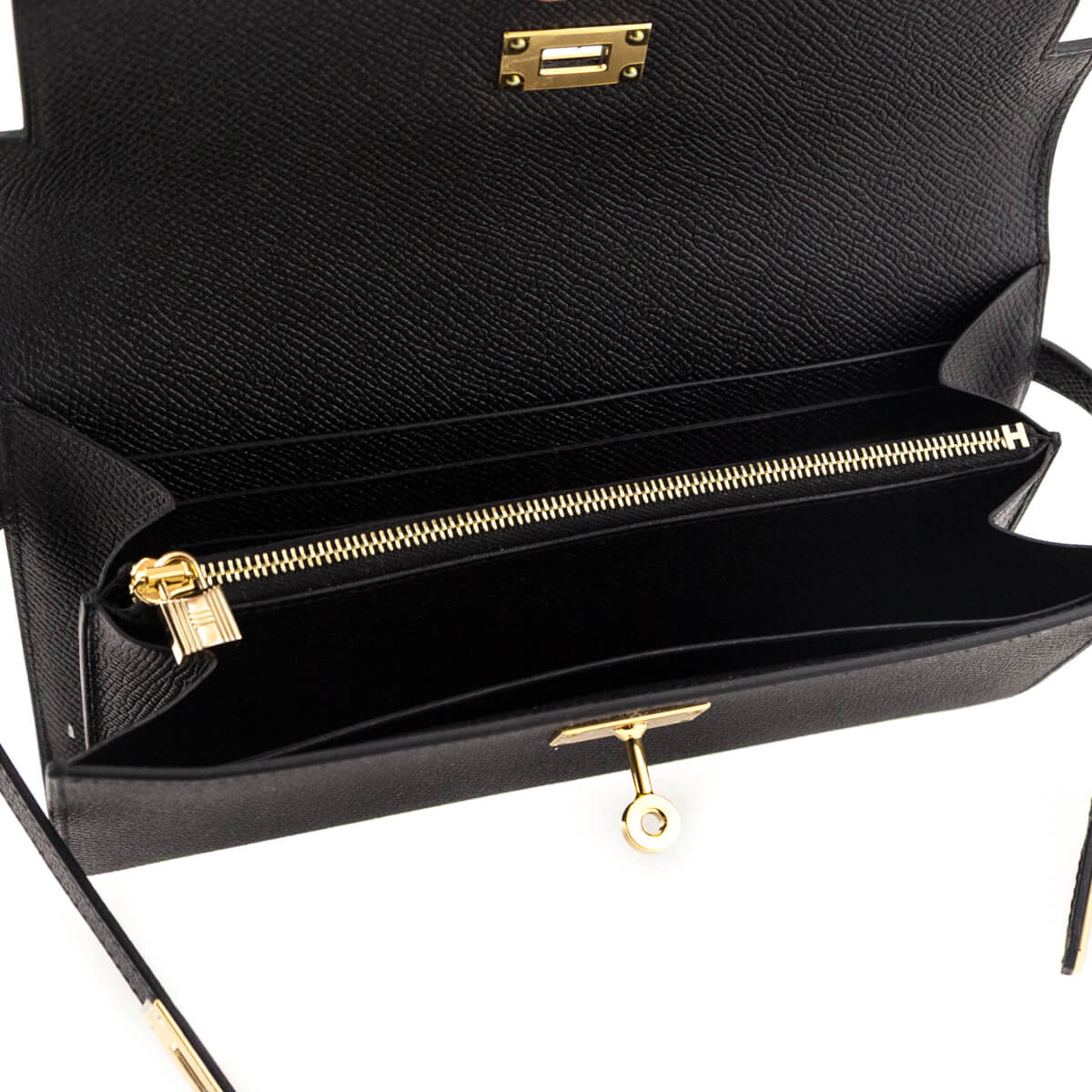 Hermes Black Epsom Kelly Longue Wallet - Love that Bag etc - Preowned Authentic Designer Handbags & Preloved Fashions