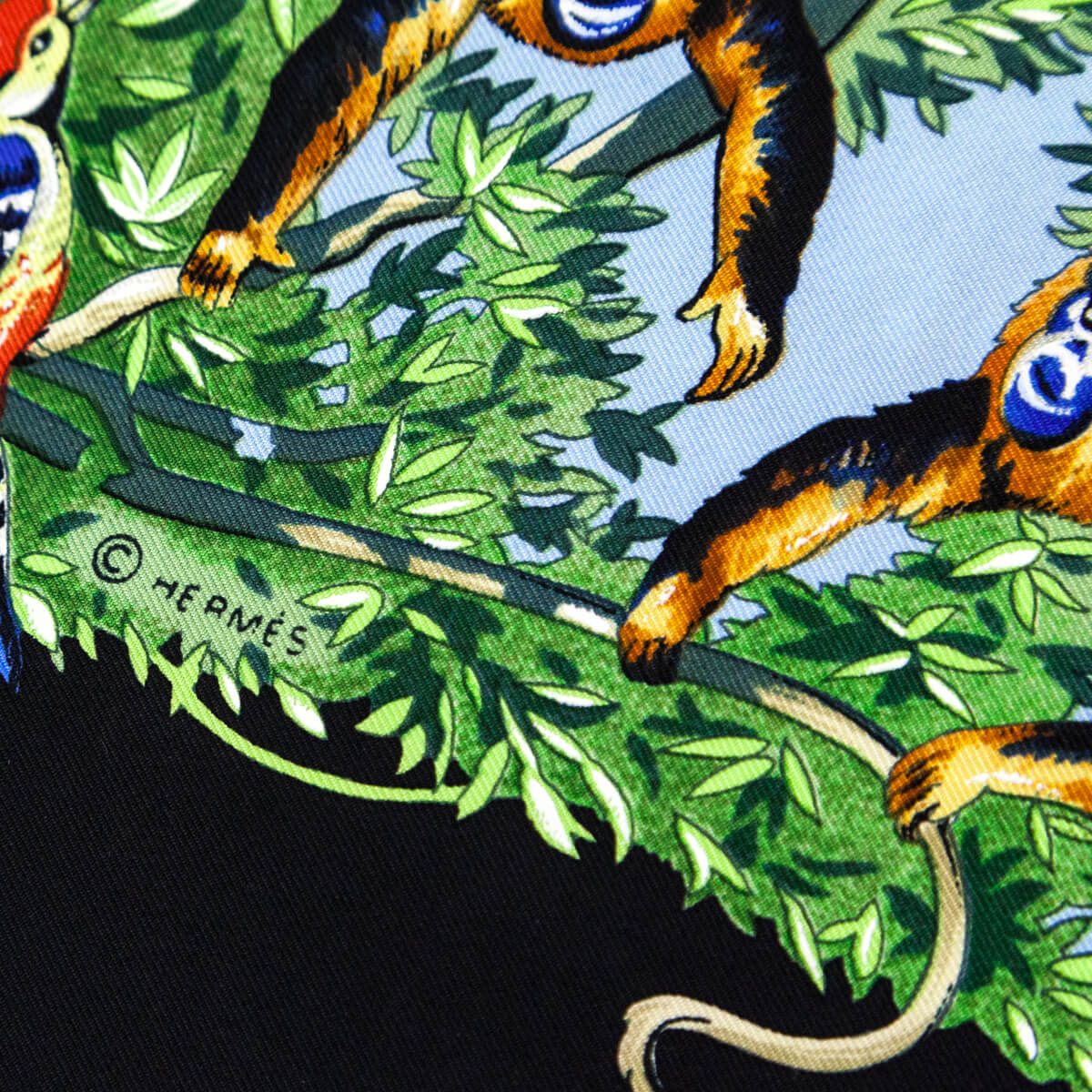 Hermes Black Sichuan Silk Scarf 90 - Love that Bag etc - Preowned Authentic Designer Handbags & Preloved Fashions