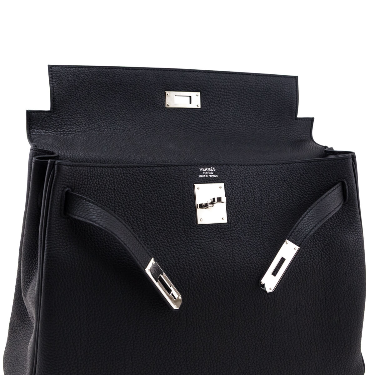 Hermes Black Togo Kelly Retourne 32 - Love that Bag etc - Preowned Authentic Designer Handbags & Preloved Fashions
